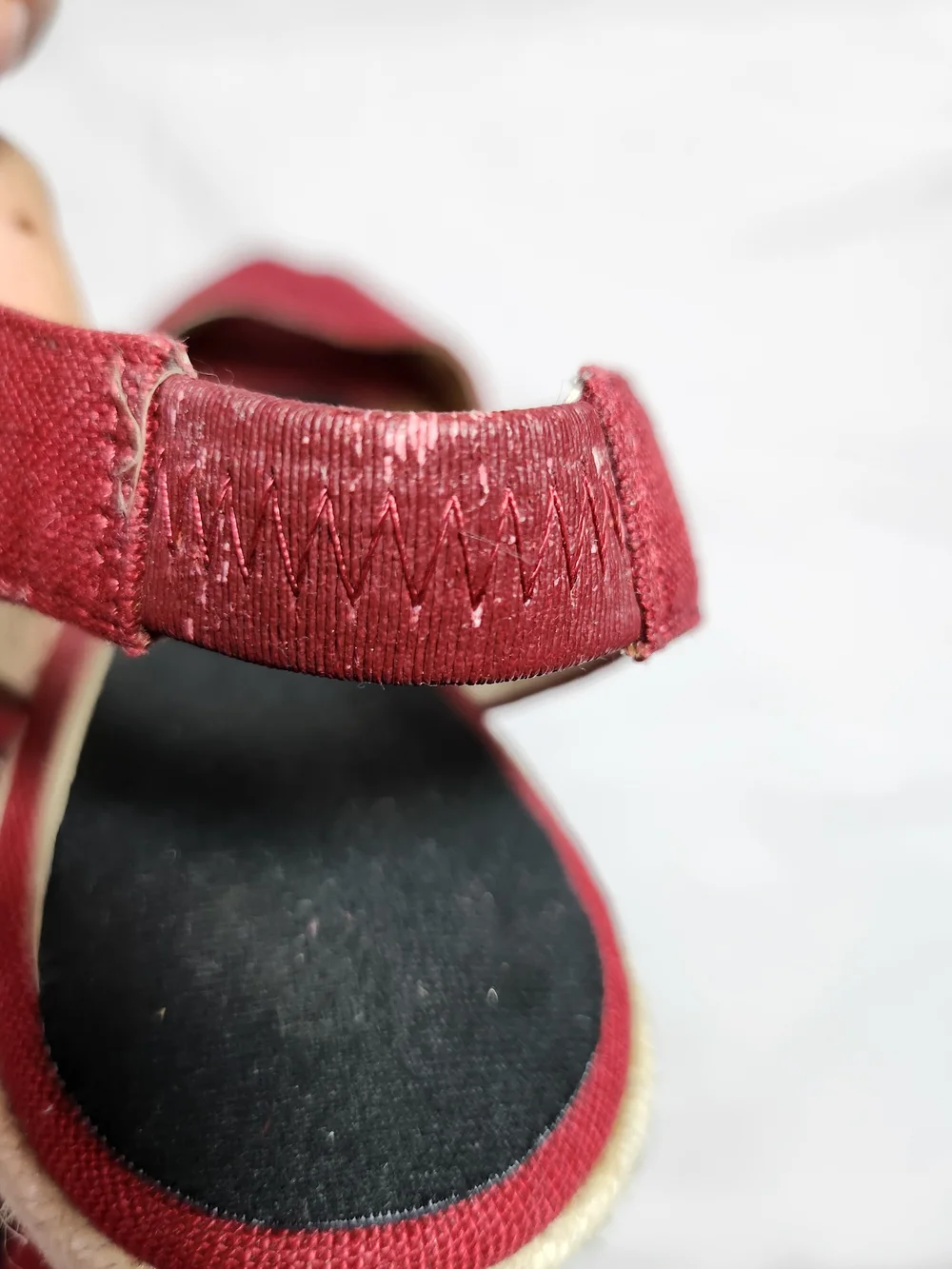 Jessica Simpson Red Canvas Slingback Espadrille Wedge Sandals Size 8